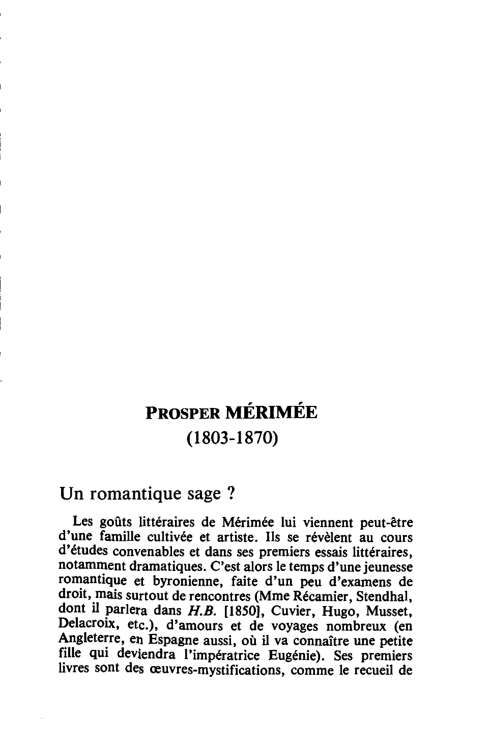 Prévisualisation du document Prosper Mérimée