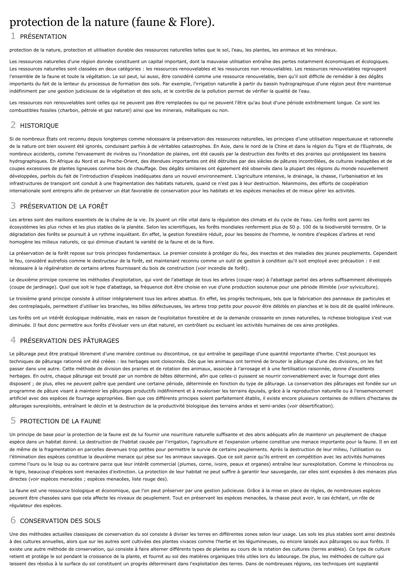 Prévisualisation du document protection de la nature (faune & Flore).
