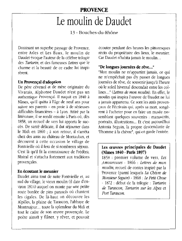 Prévisualisation du document PROVENCELe moulin de Daudet.
