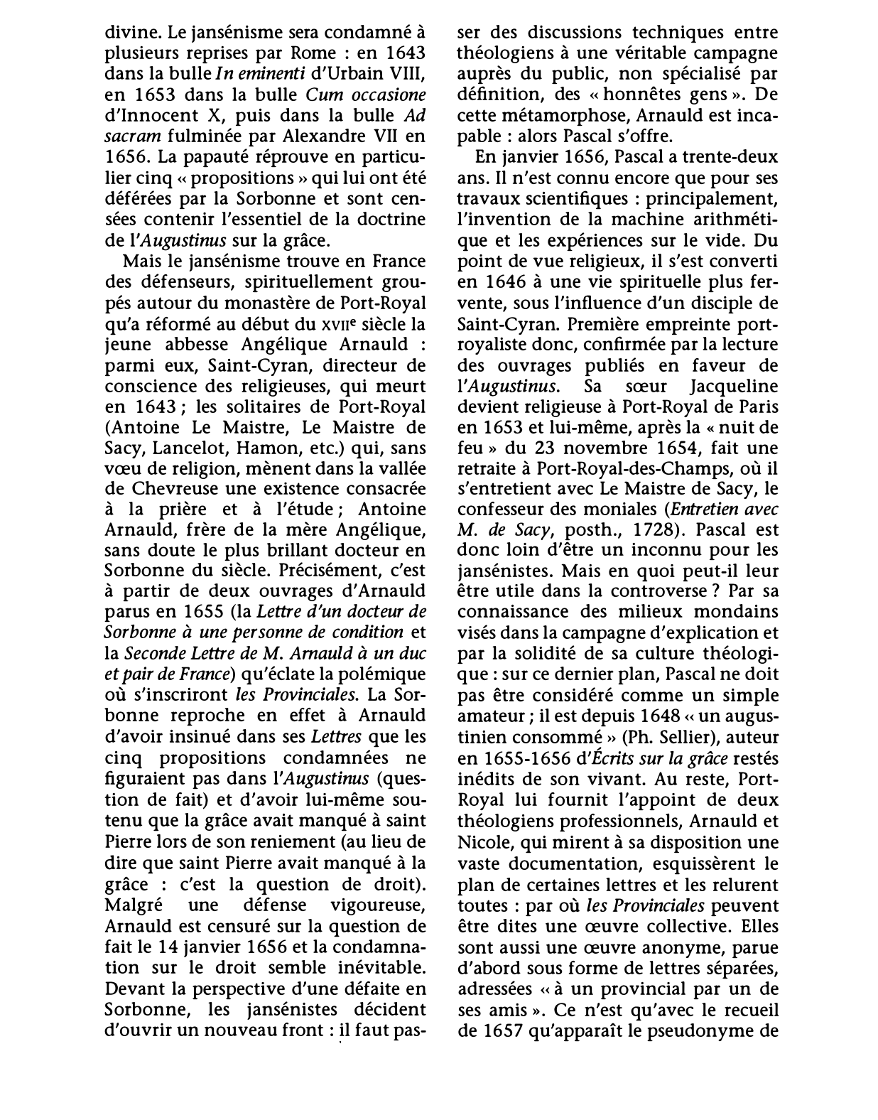 Prévisualisation du document PROVINCIALES (les). Lettres polémiques de Blaise Pascal  (résumé et analyse de l'oeuvre)