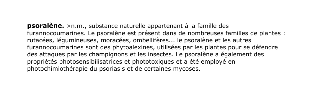 Prévisualisation du document psoralène.