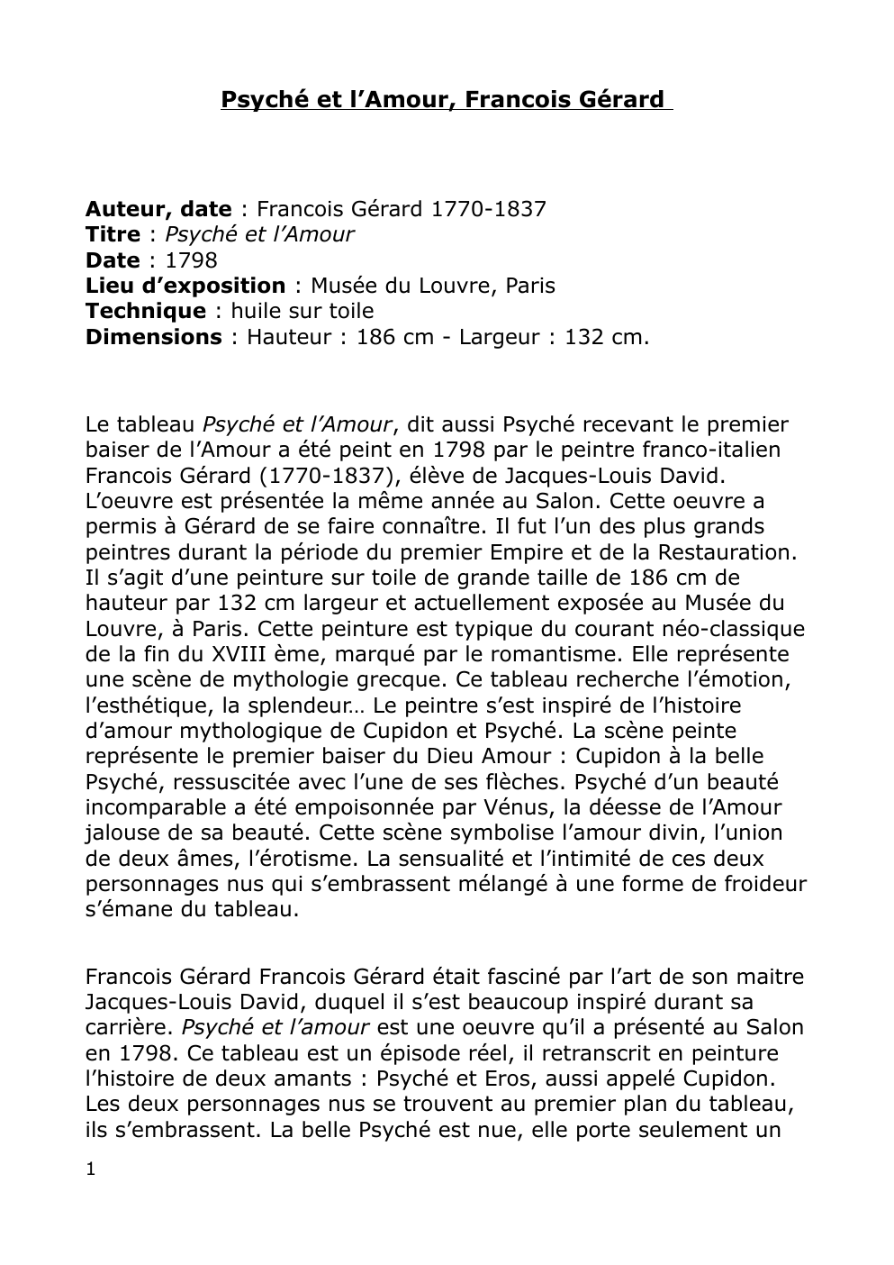 Prévisualisation du document Psyché et l’Amour, Francois Gérard