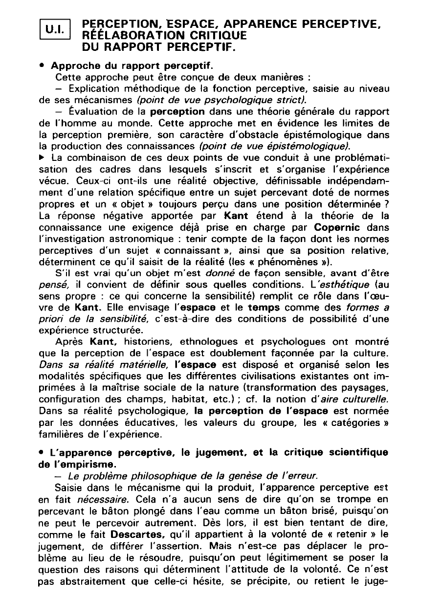 Prévisualisation du document Psychologie du rapport perceptif