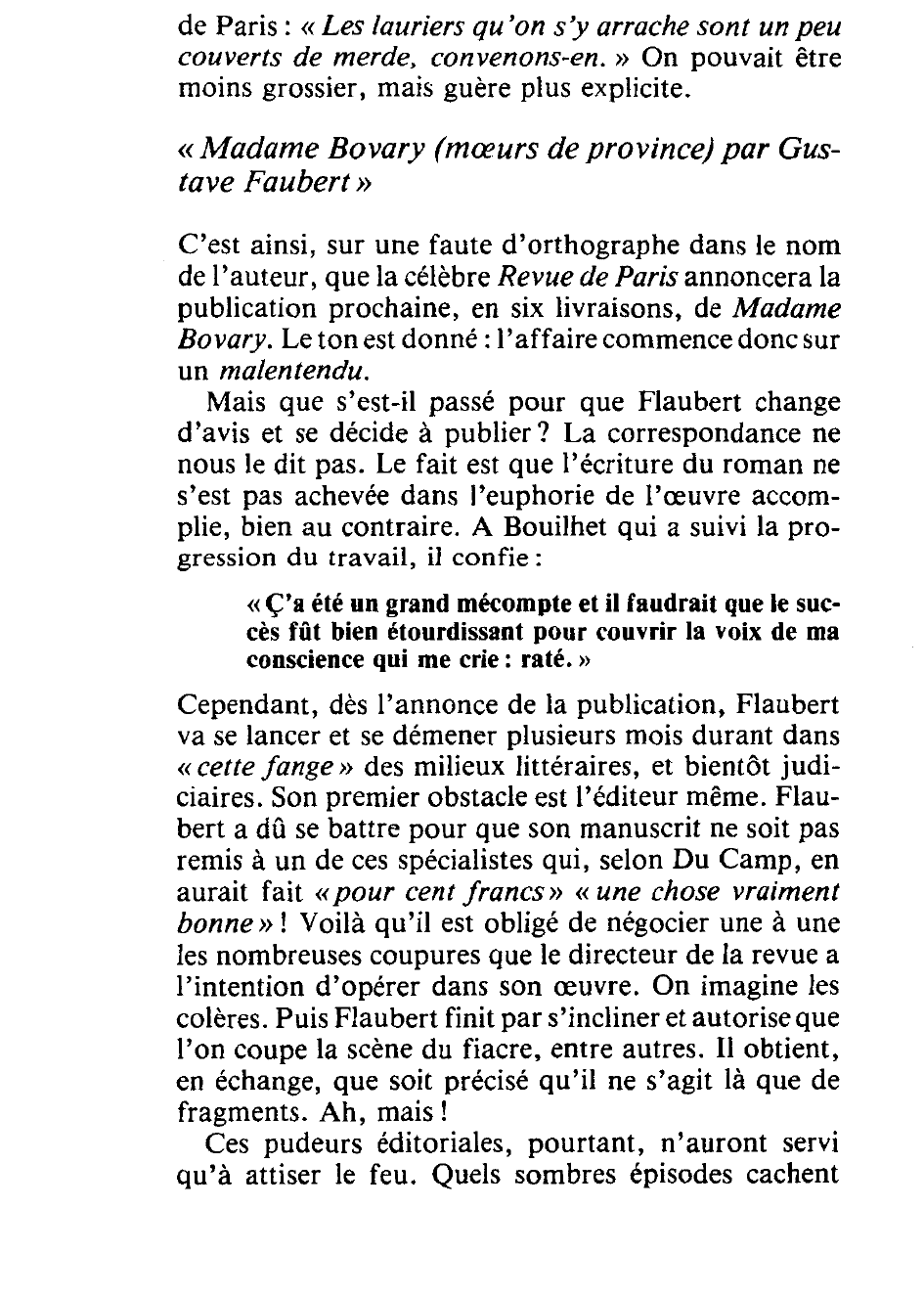 Prévisualisation du document Publication et accueil de Madame Bovary de Flaubert