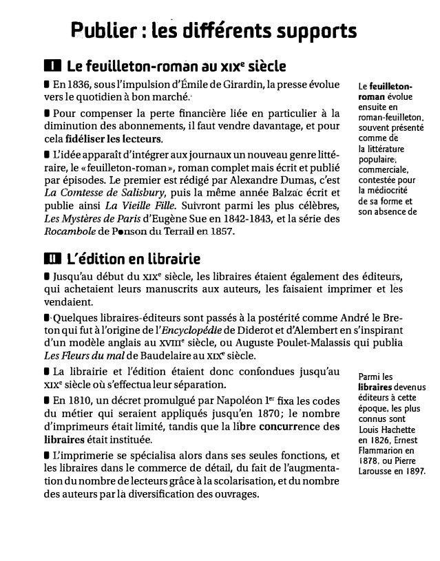 Prévisualisation du document Publier: les différents supports
D Le feuilleton-romàn au x1x siècle
e

1 En 1836, sous l'impulsion d'Émile de Girardin, la...