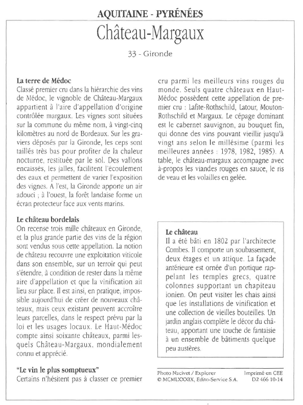 Prévisualisation du document - PYRÉNÉESChâteau-Margaux.