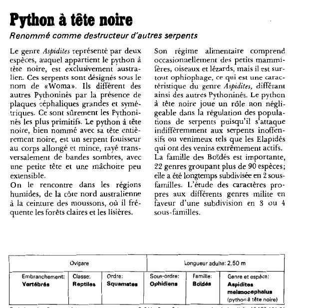 Prévisualisation du document Python à tête noireRenommé comme destructeur d'autres serpents.