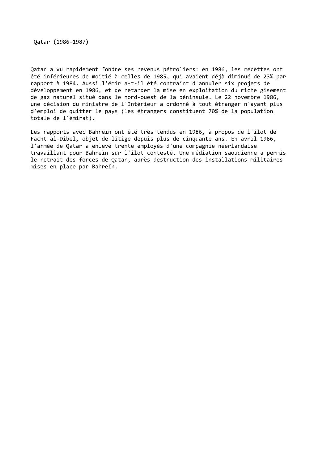 Prévisualisation du document Qatar (1986-1987)