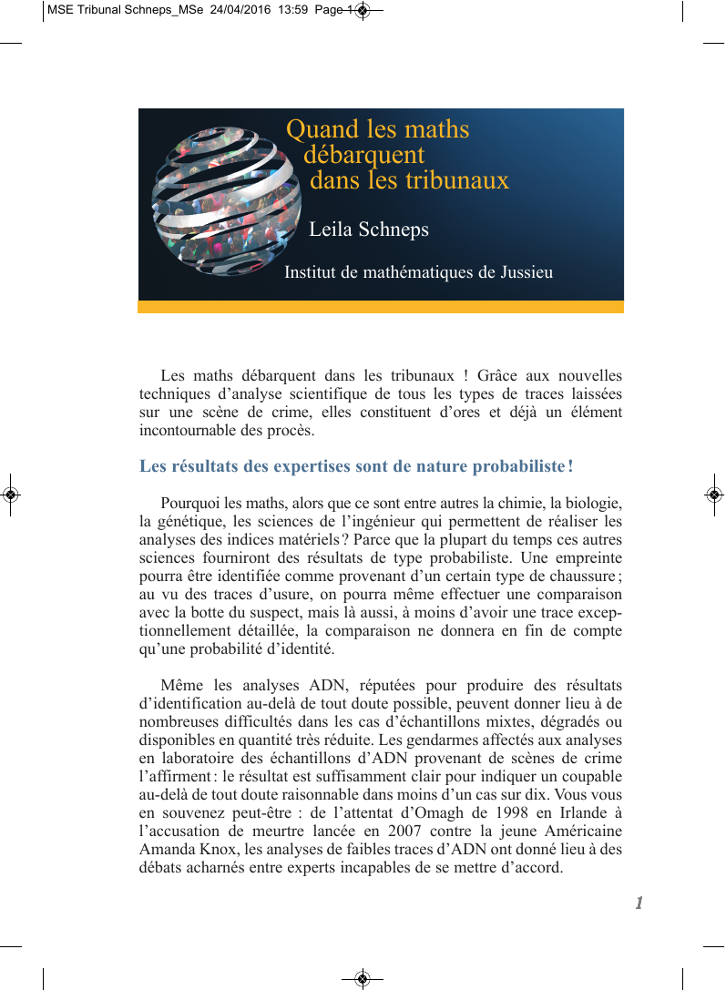 Prévisualisation du document Quand les maths débarquent dans les tribunaux