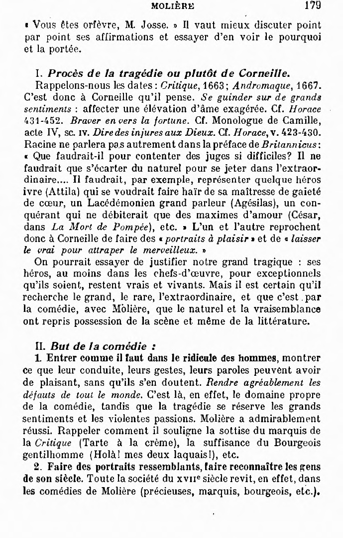 Prévisualisation du document Quand pour la difficulté, vous mettriez un plus du côté de la comédie. Jusqu'à la réplique de Climène: Je crois être du nombre... Critique de l'Ecole des Femmes.