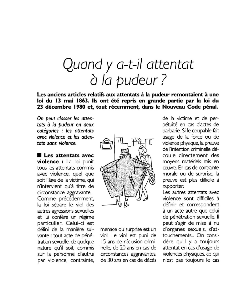 Prévisualisation du document Quand y a-t-il attentatà la pudeur?