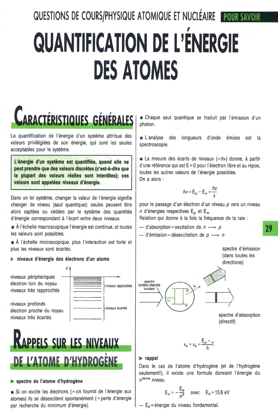 Prévisualisation du document QUANTIFICATION DE L'ÉNERGIE
DES ATOMES