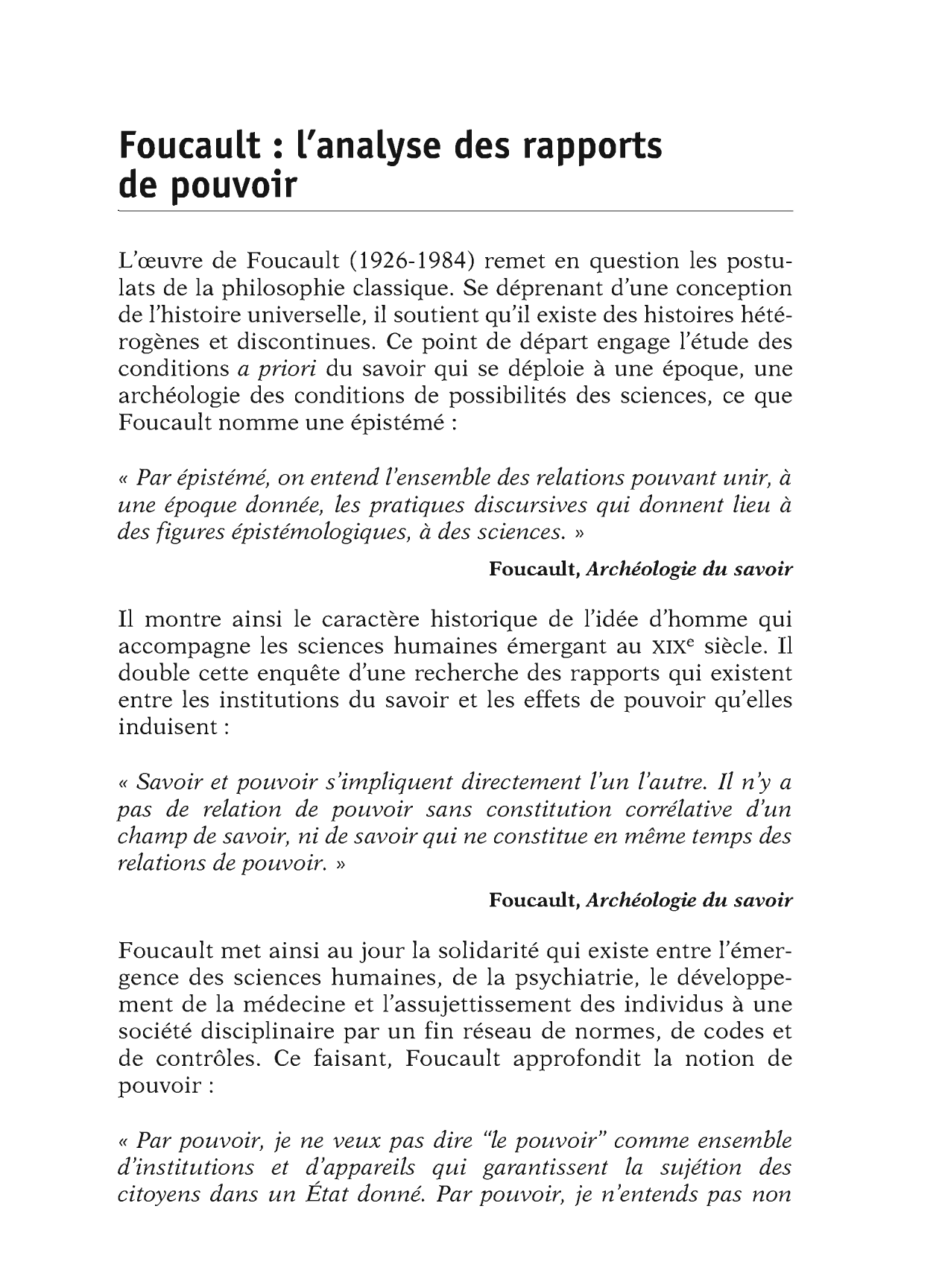 Prévisualisation du document Que désigne le pouvoir selon Michel Foucault	?