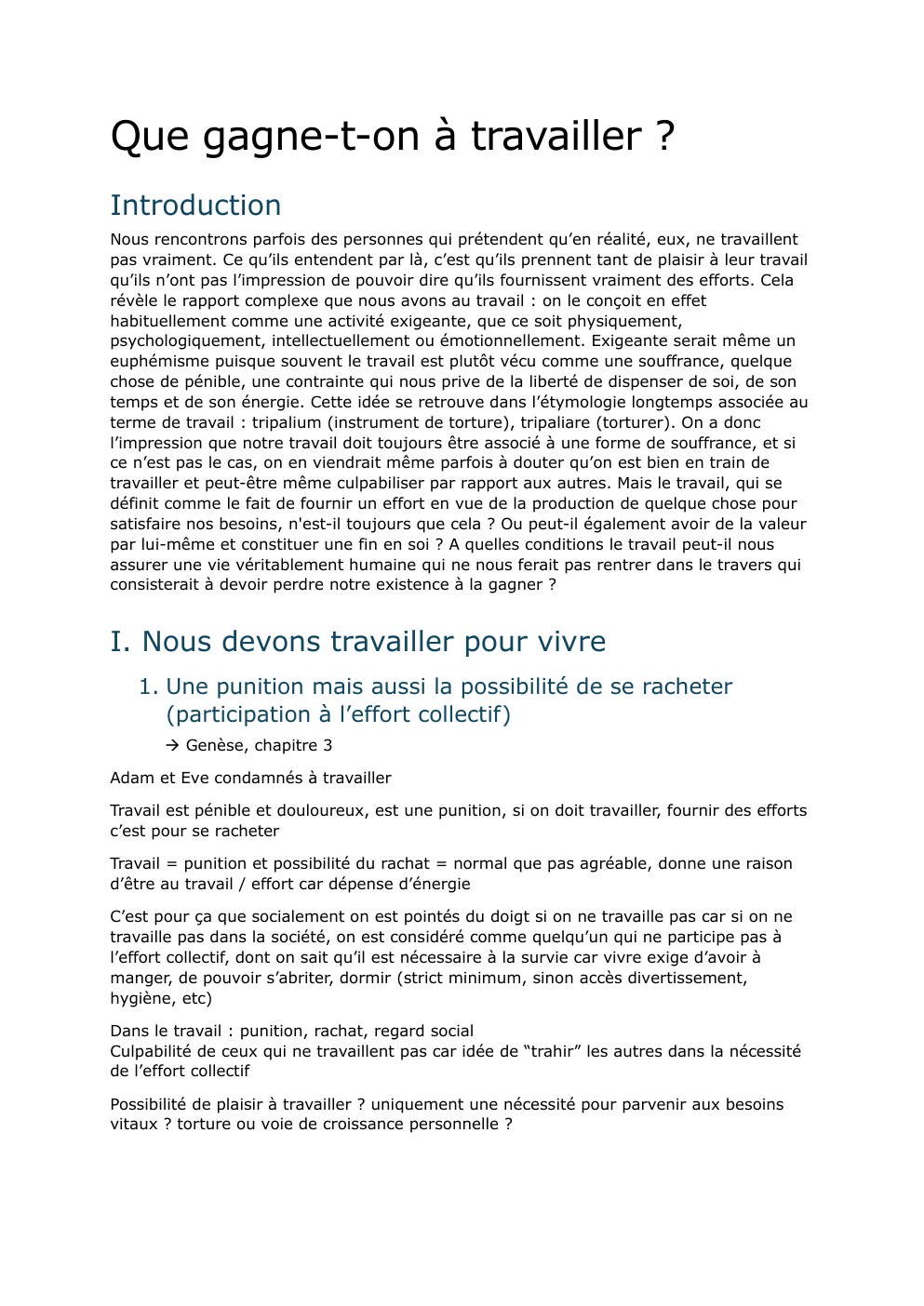 Prévisualisation du document Que gagne-t-on à travailler ? Notion de philo: travail