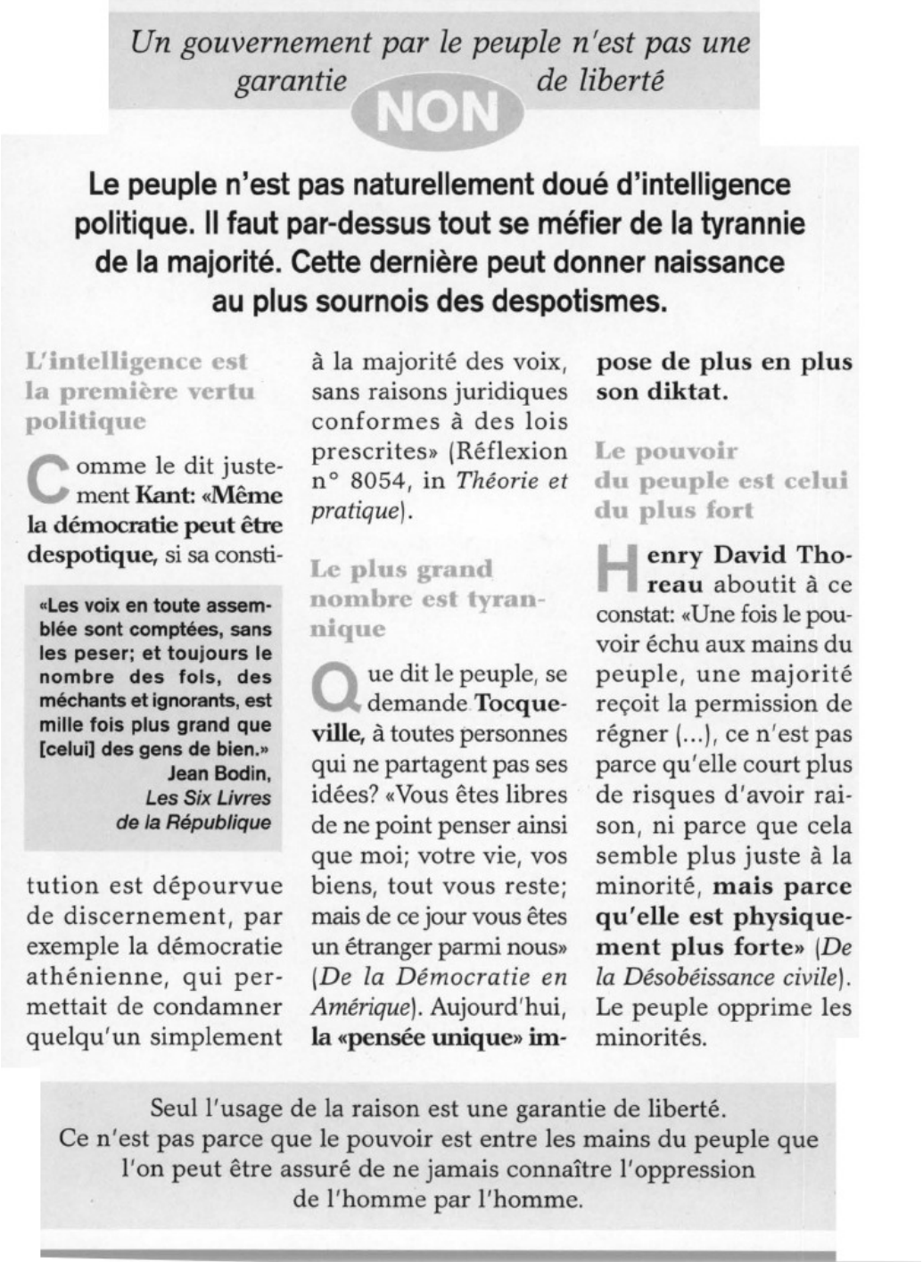 Prévisualisation du document Que le peuple soit au pouvoir suffit-il à garantir la liberté	? Un gouvernement par le peuple est-il une garantie de liberté?