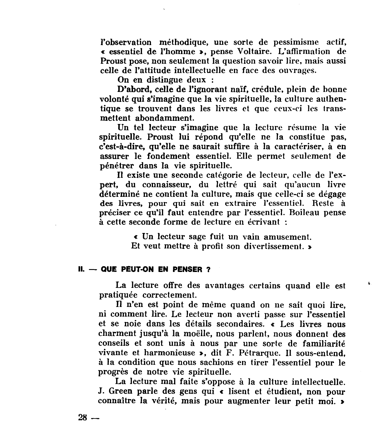 Prévisualisation du document Que pensez-vous de cette opinion de M. Proust. « La lecture est au seuil de la vie spirituelle : elle peut nous y Introduire, elle ne la constitue pas ? »