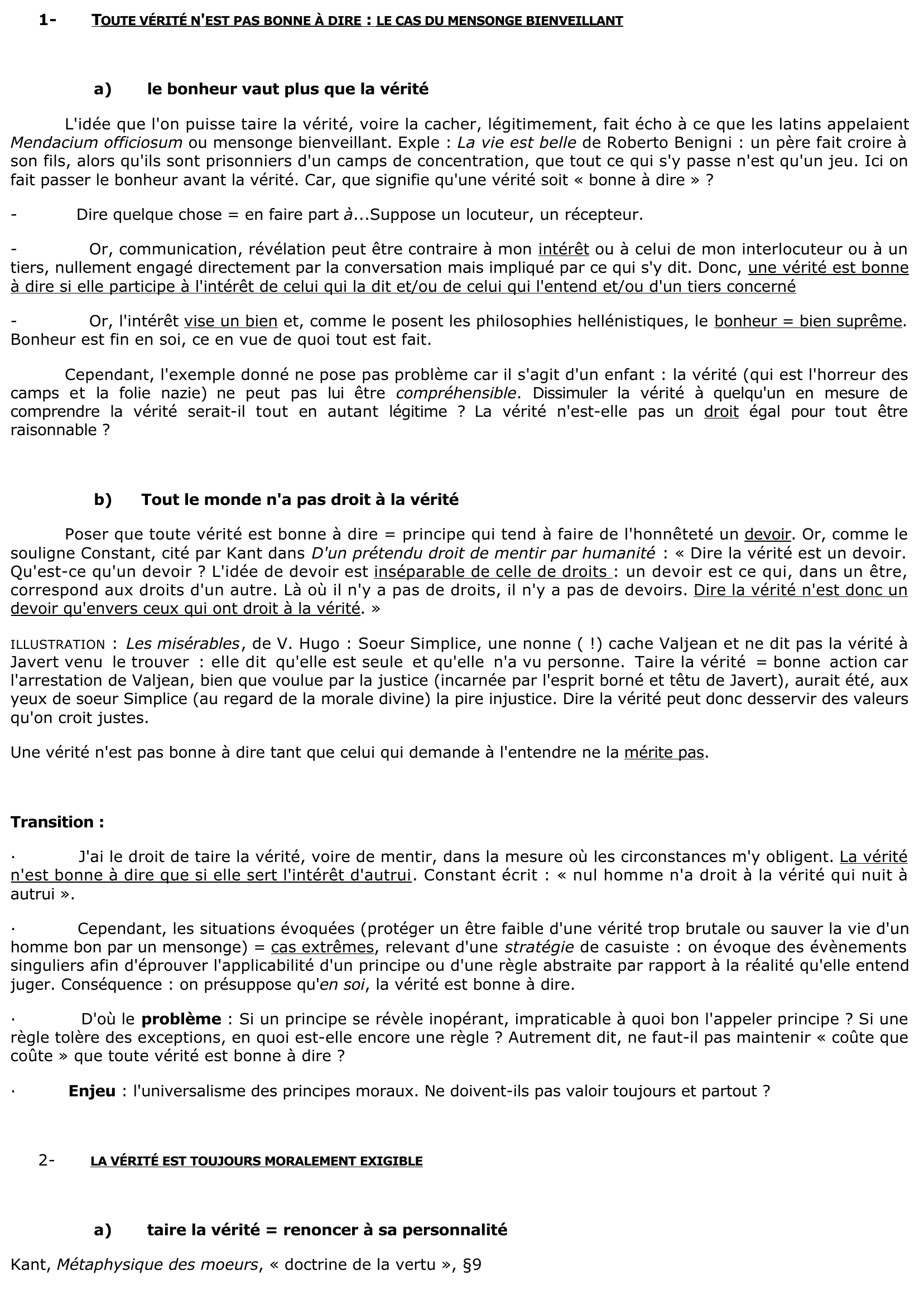 Prévisualisation du document Que pensez-vous de la formule : « Toute vérité n'est pas bonne à dire » ?