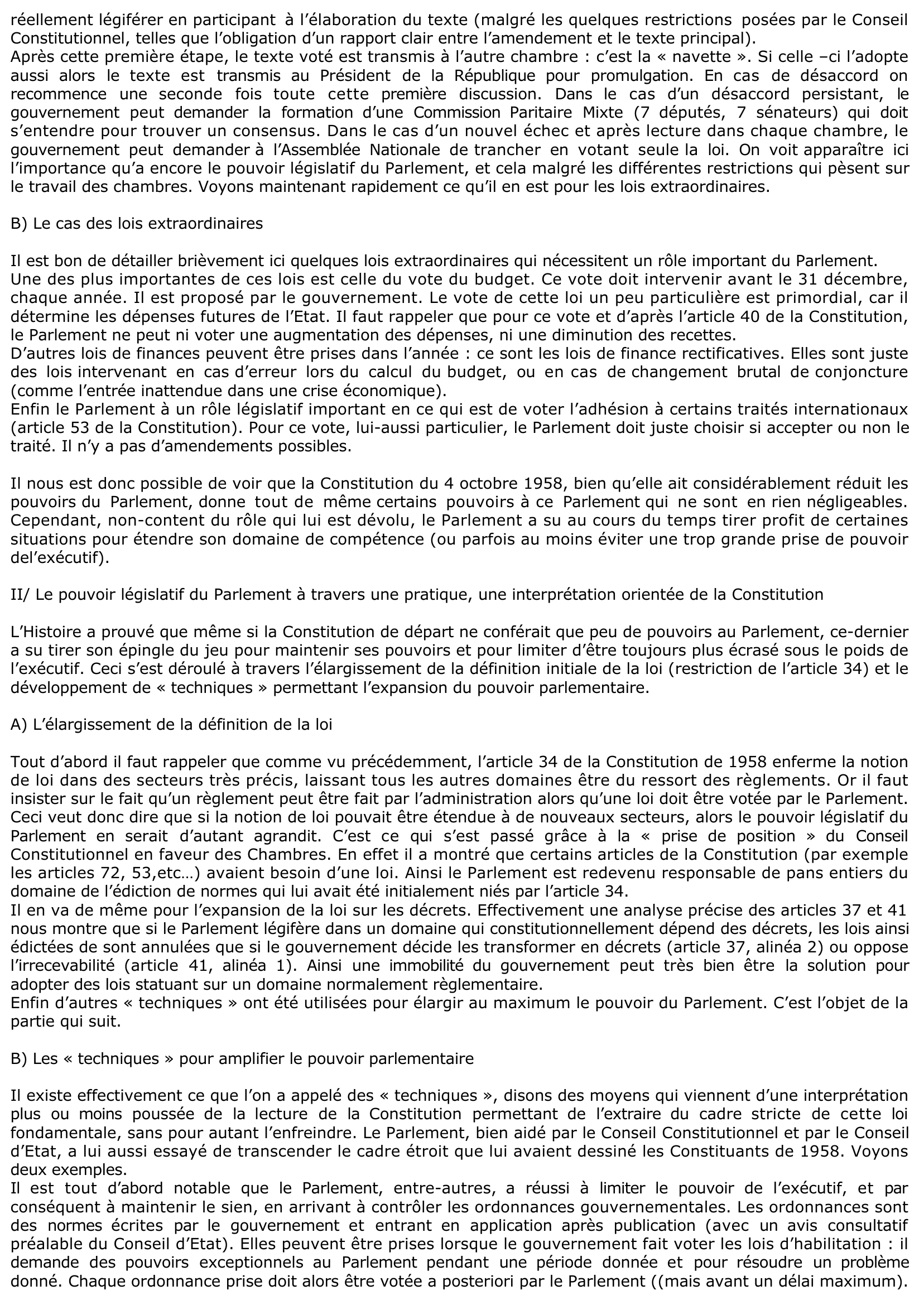 Prévisualisation du document Que reste-t-il du pouvoir législatif du parlement en France ?