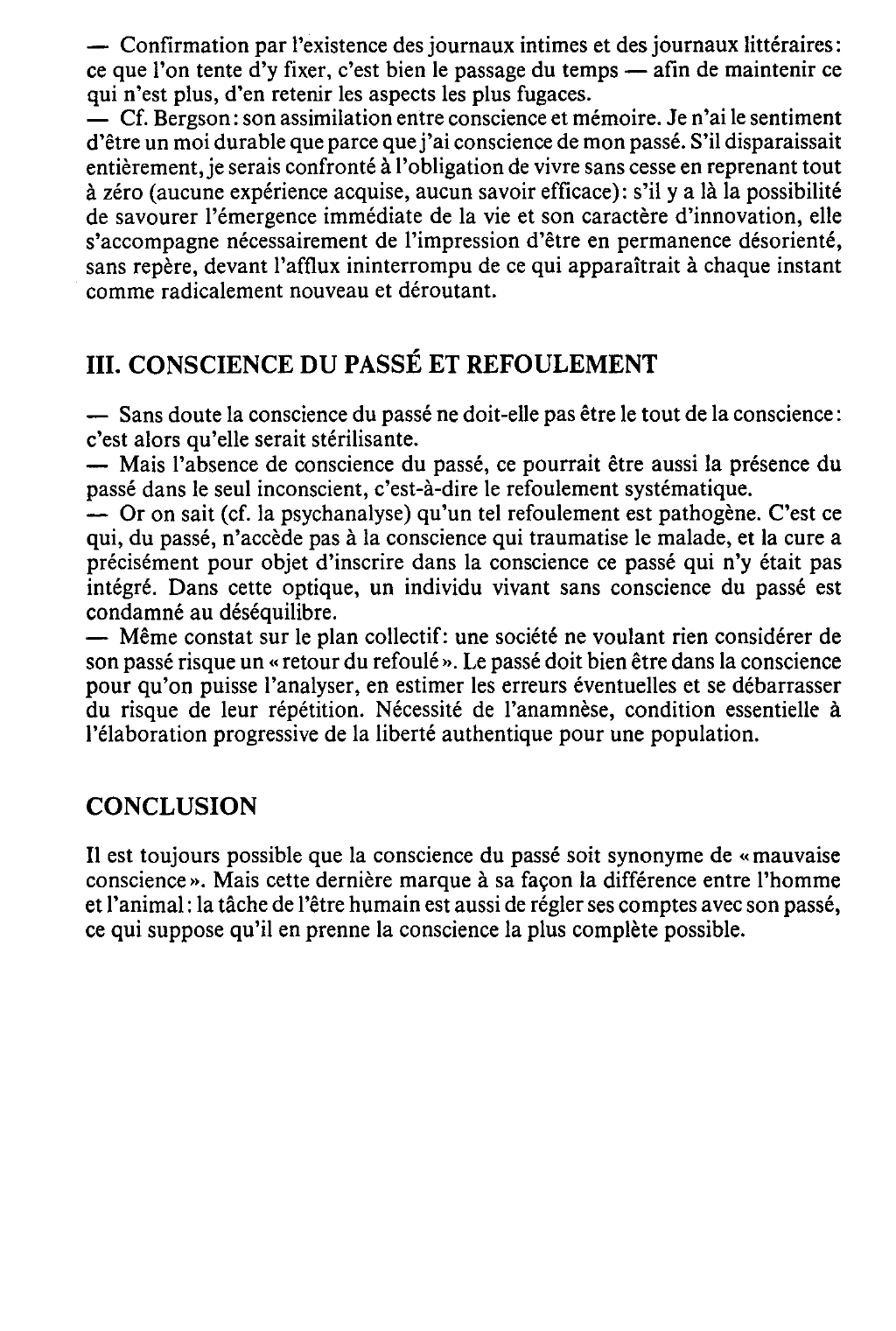 Prévisualisation du document Que serait l'homme sans la conscience du passé ?