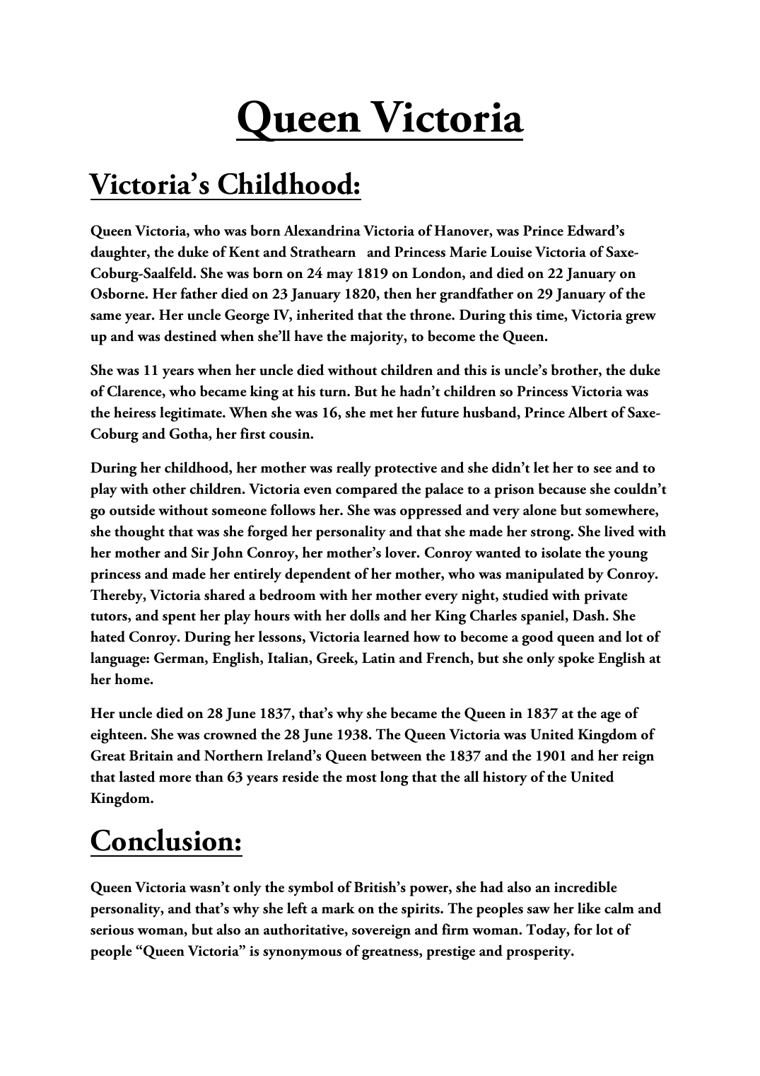 Prévisualisation du document Queen Victoria
