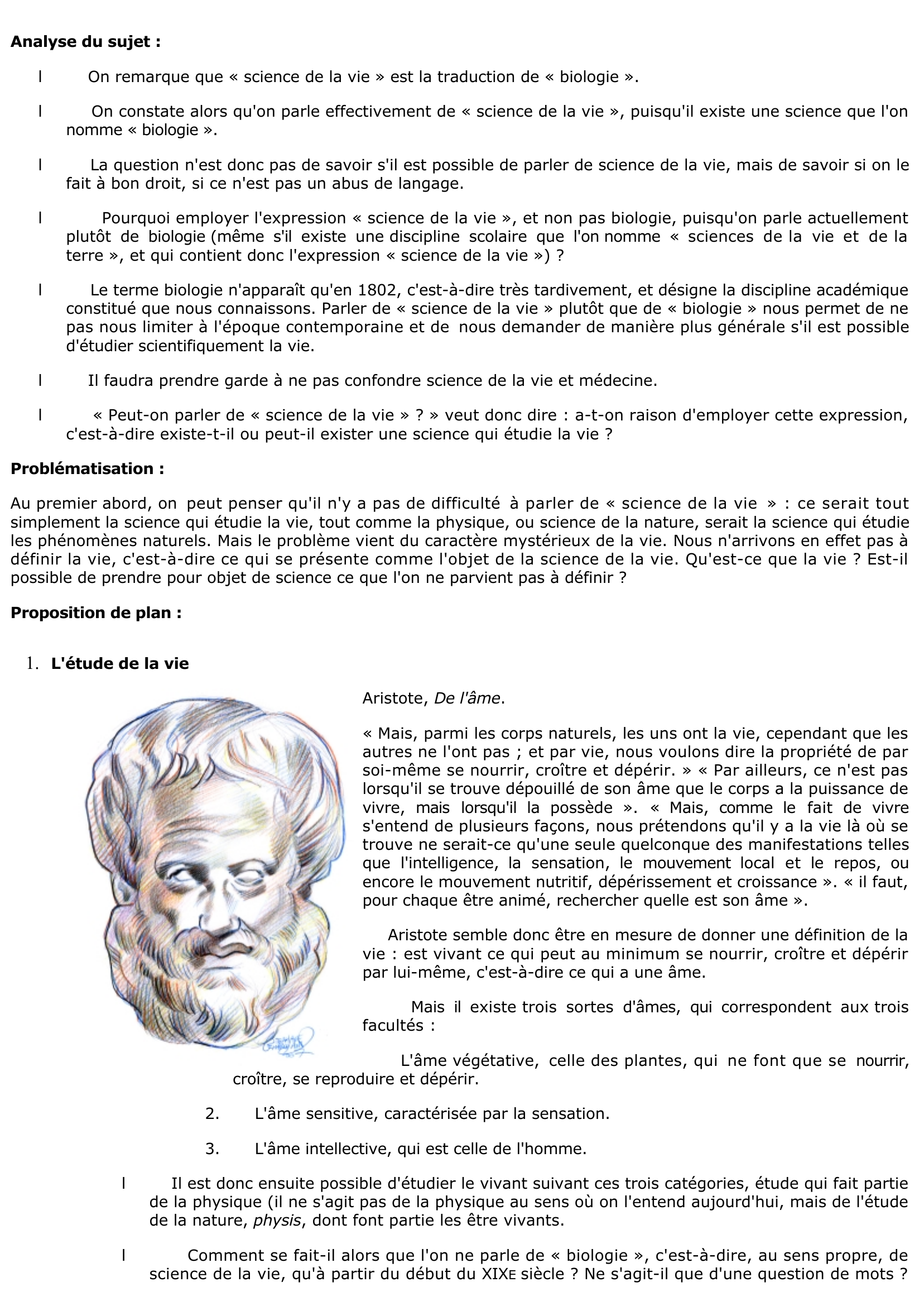 Prévisualisation du document Quel est le sujet des sciences de la vie	?