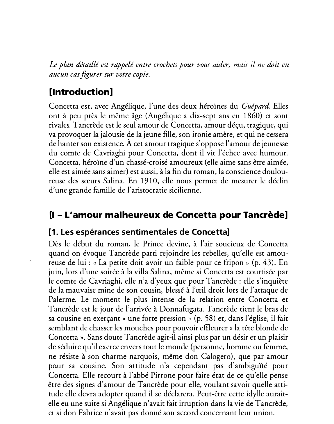Prévisualisation du document Quel est l'intérêt du personnage de Concetta ? (Guépard)