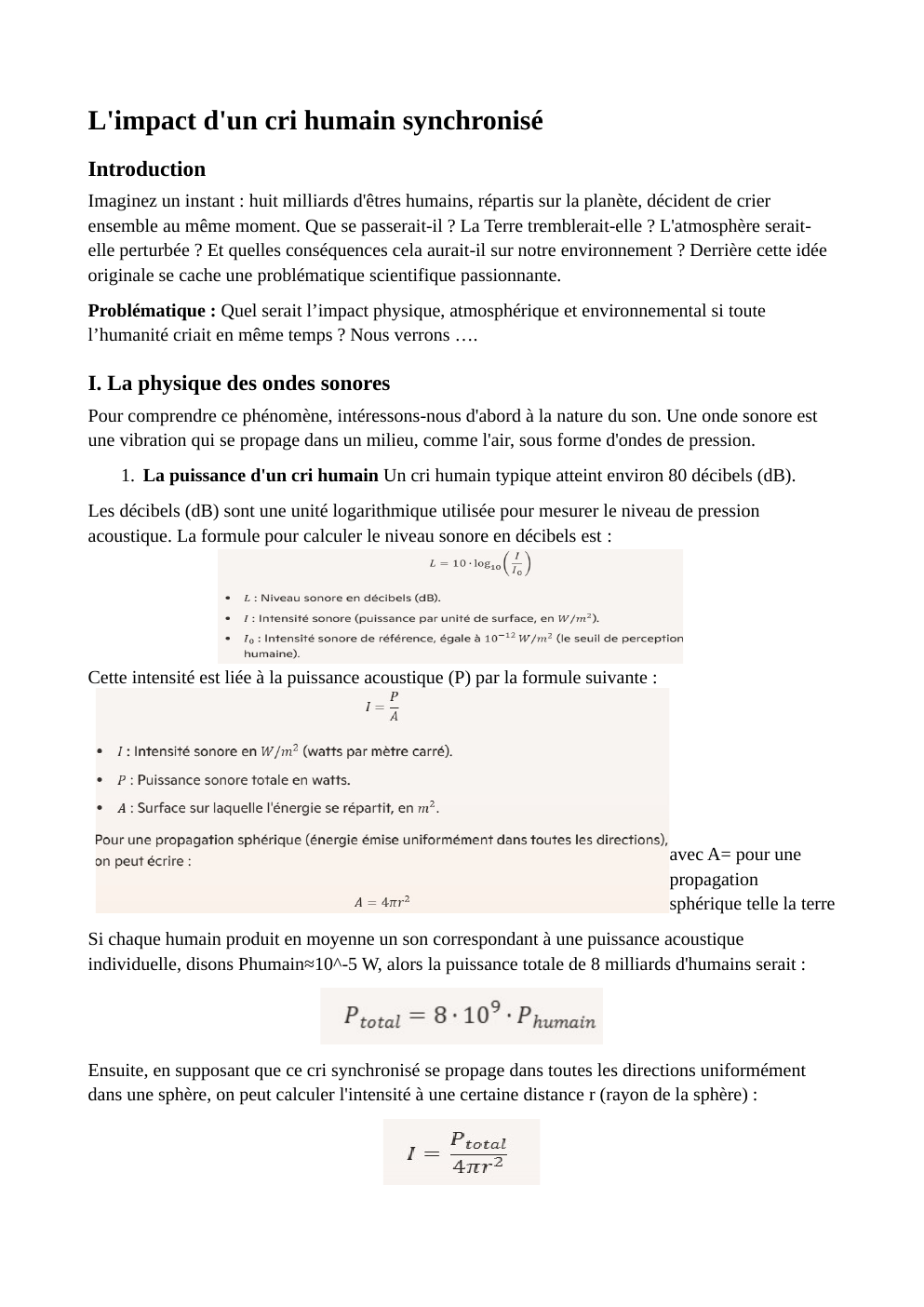 Prévisualisation du document Quel serait l’impact physique, atmosphérique et environnemental si toute l’humanité criait en même temps ?