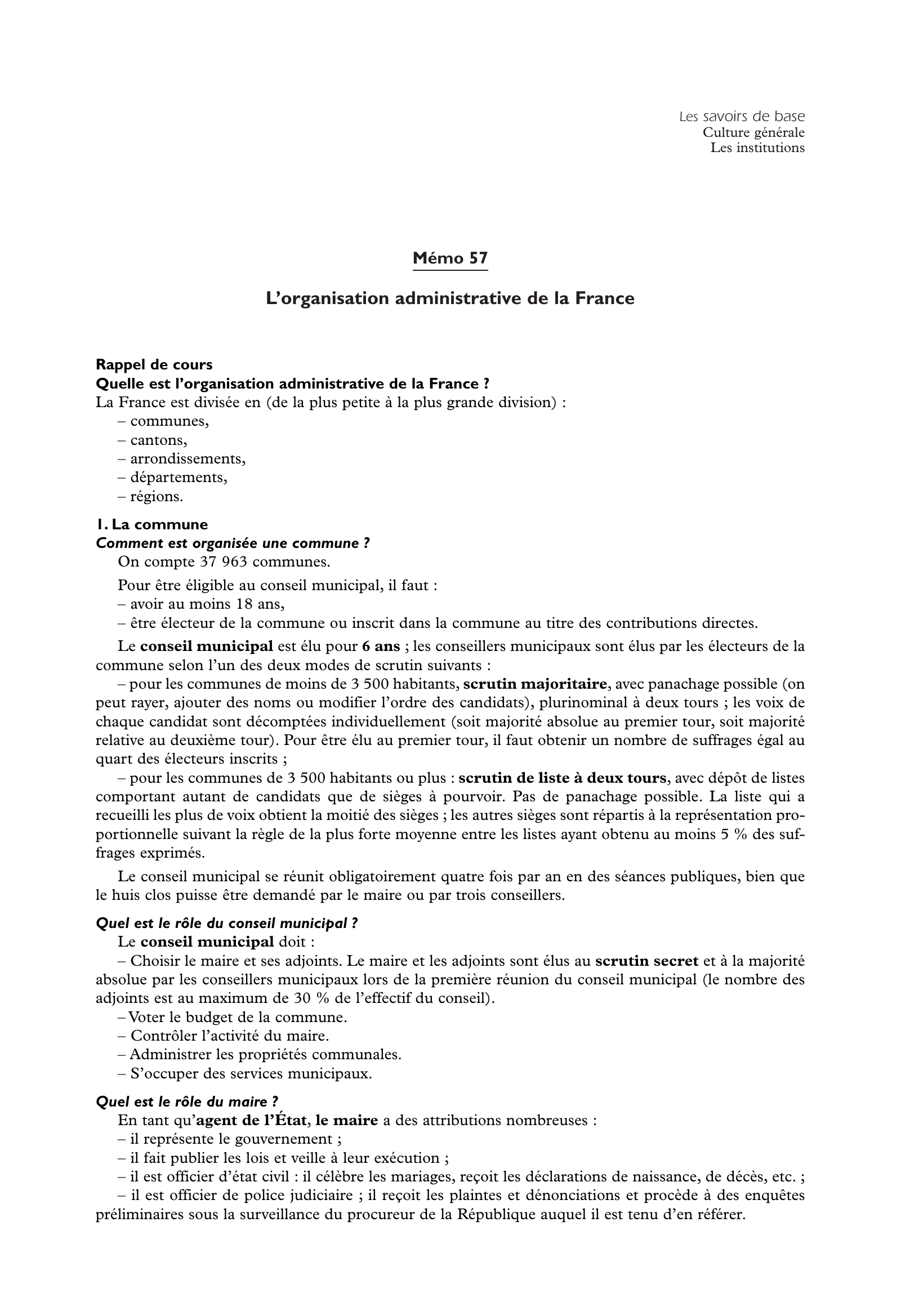 Prévisualisation du document Quelle est l'organisation administrative de la France ?
