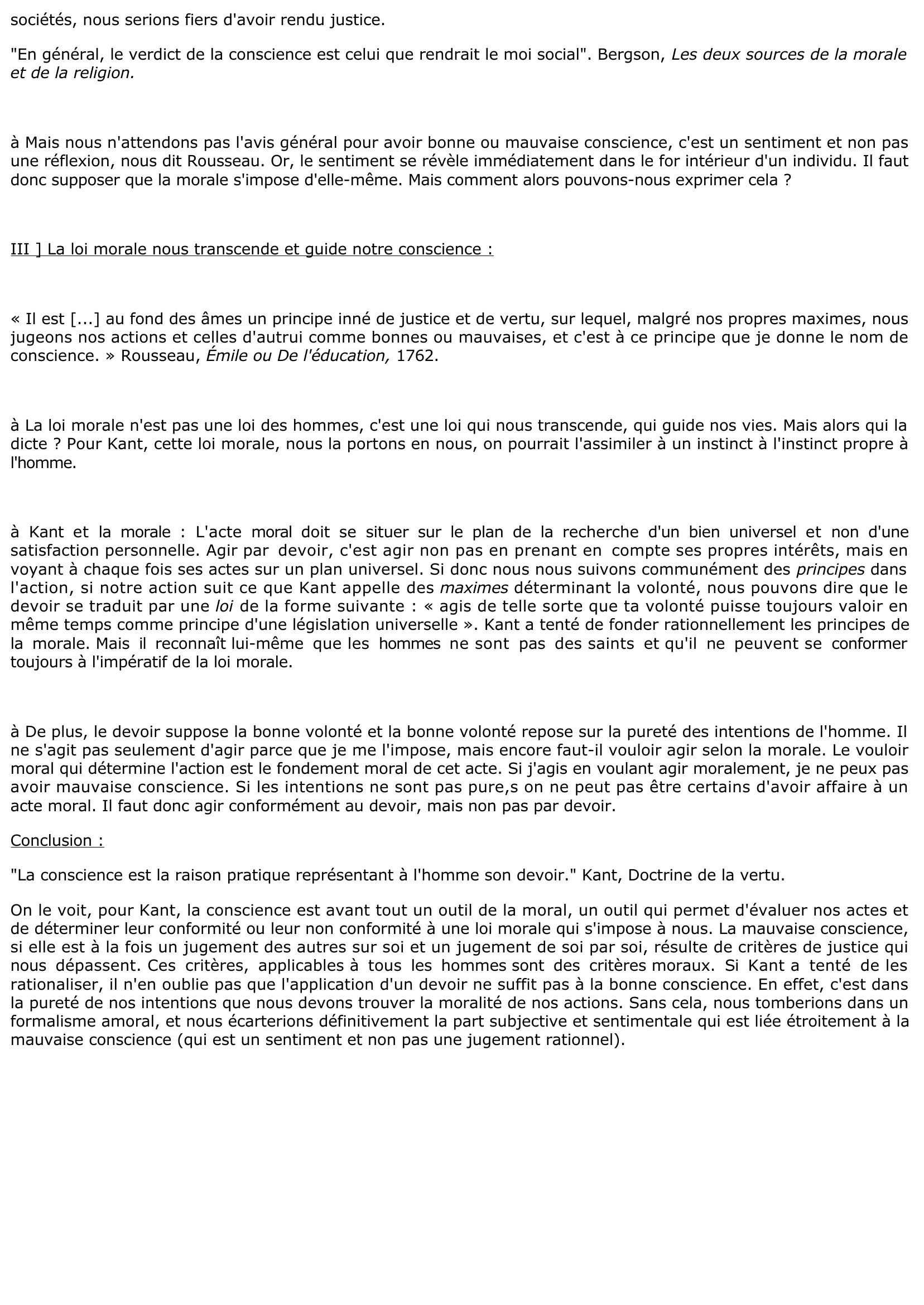 Prévisualisation du document Quelle origine assignez-vous à la mauvaise conscience ?