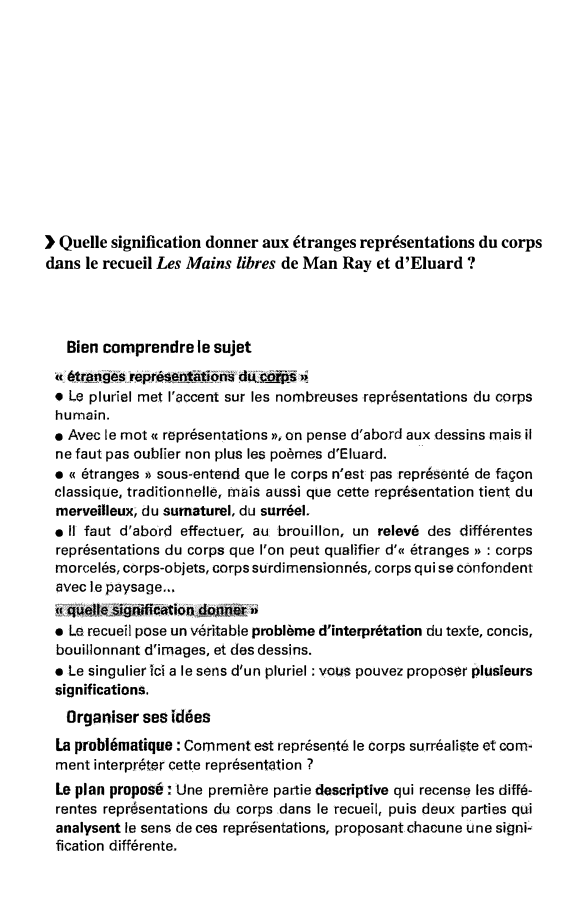 Prévisualisation du document ) Quelle signification donner aux étranges représentations du corps
dans le recueil Les Mains libres de Man Ray et d'Eluard?...