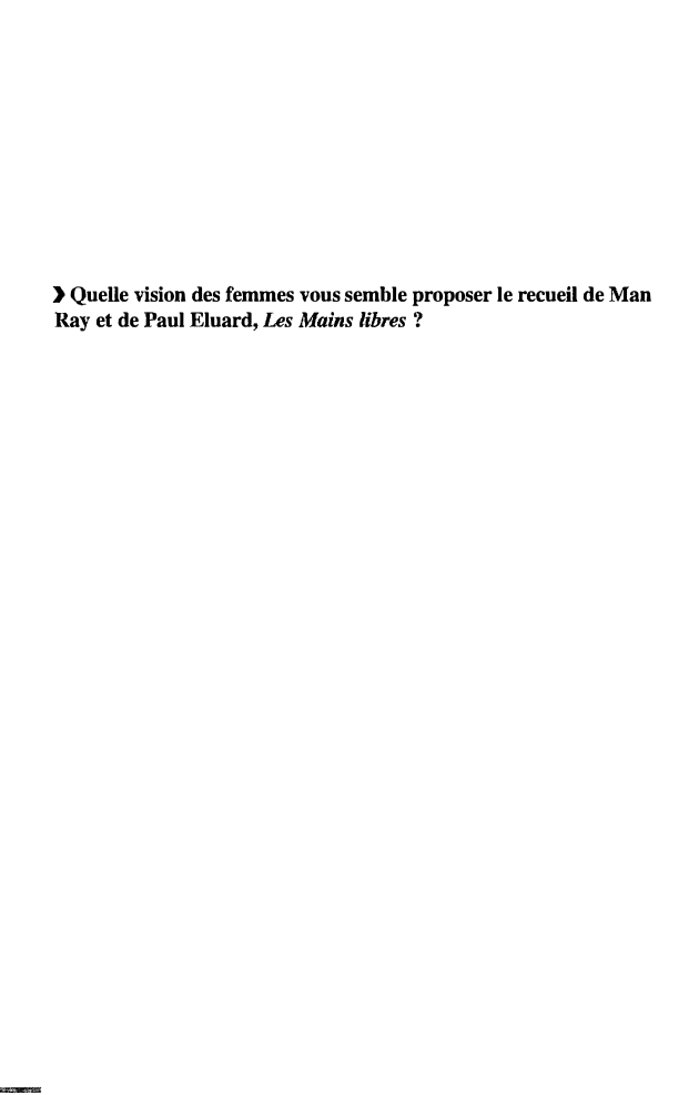 Prévisualisation du document Quelle vision des femmes vous semble proposer le recueil de Man Ray et de Paul Eluard, Les Mains libres ?