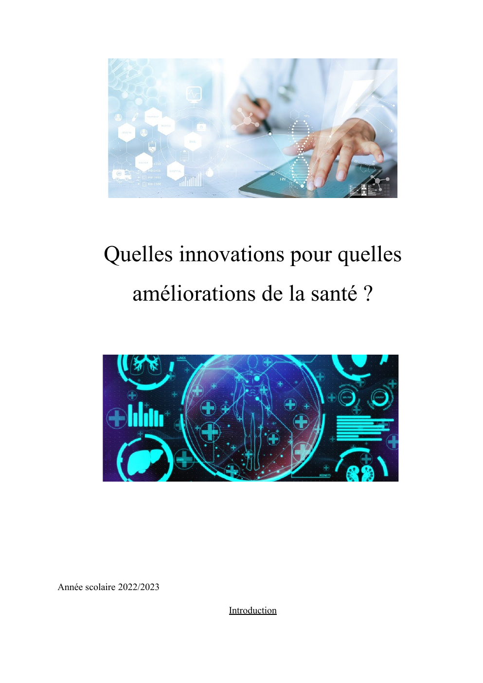 Prévisualisation du document Quelles innovations pour quelles améliorations de la santé ?