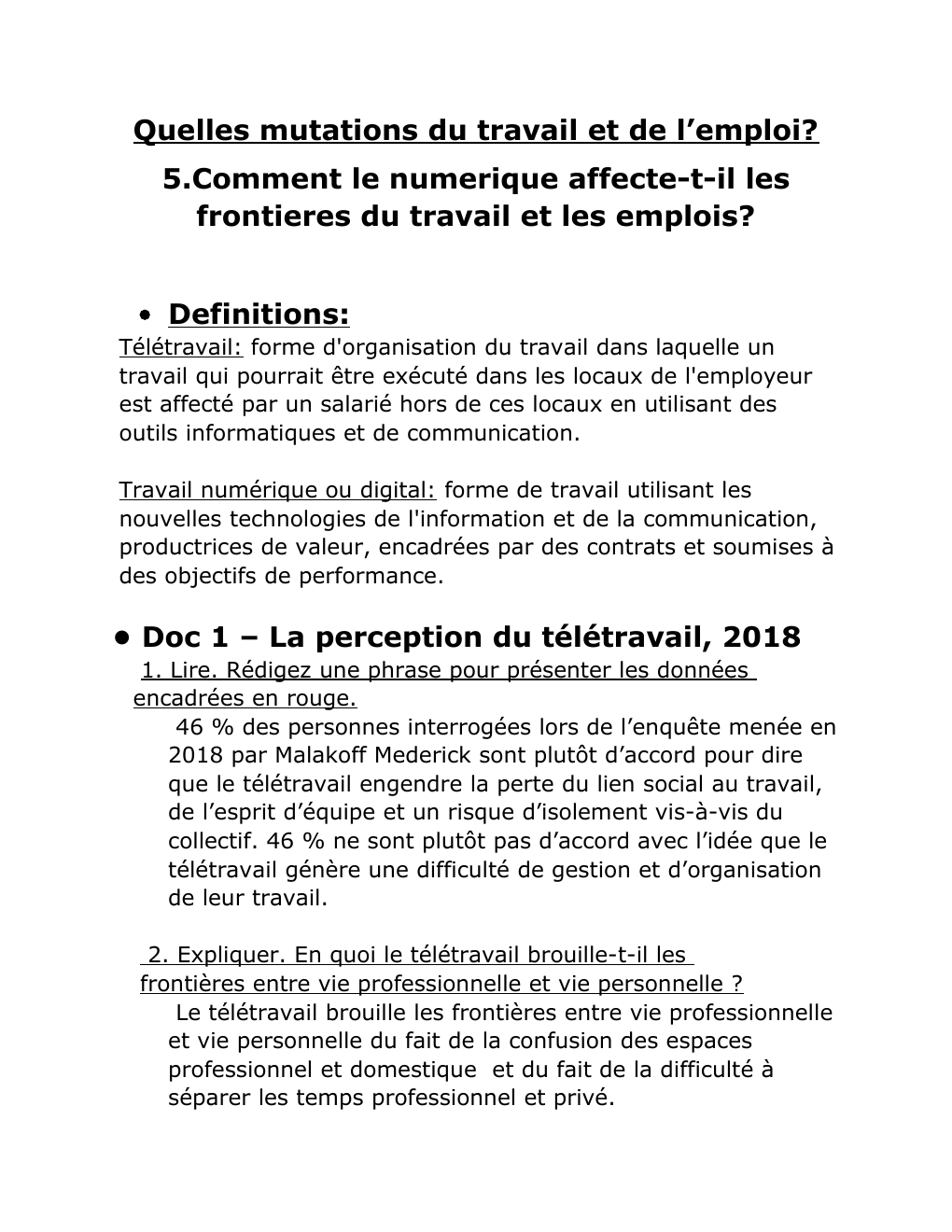 Prévisualisation du document Quelles mutations du travail et de l’emploi? 5.Comment le numerique affecte-t-il les frontieres du travail et les emplois?