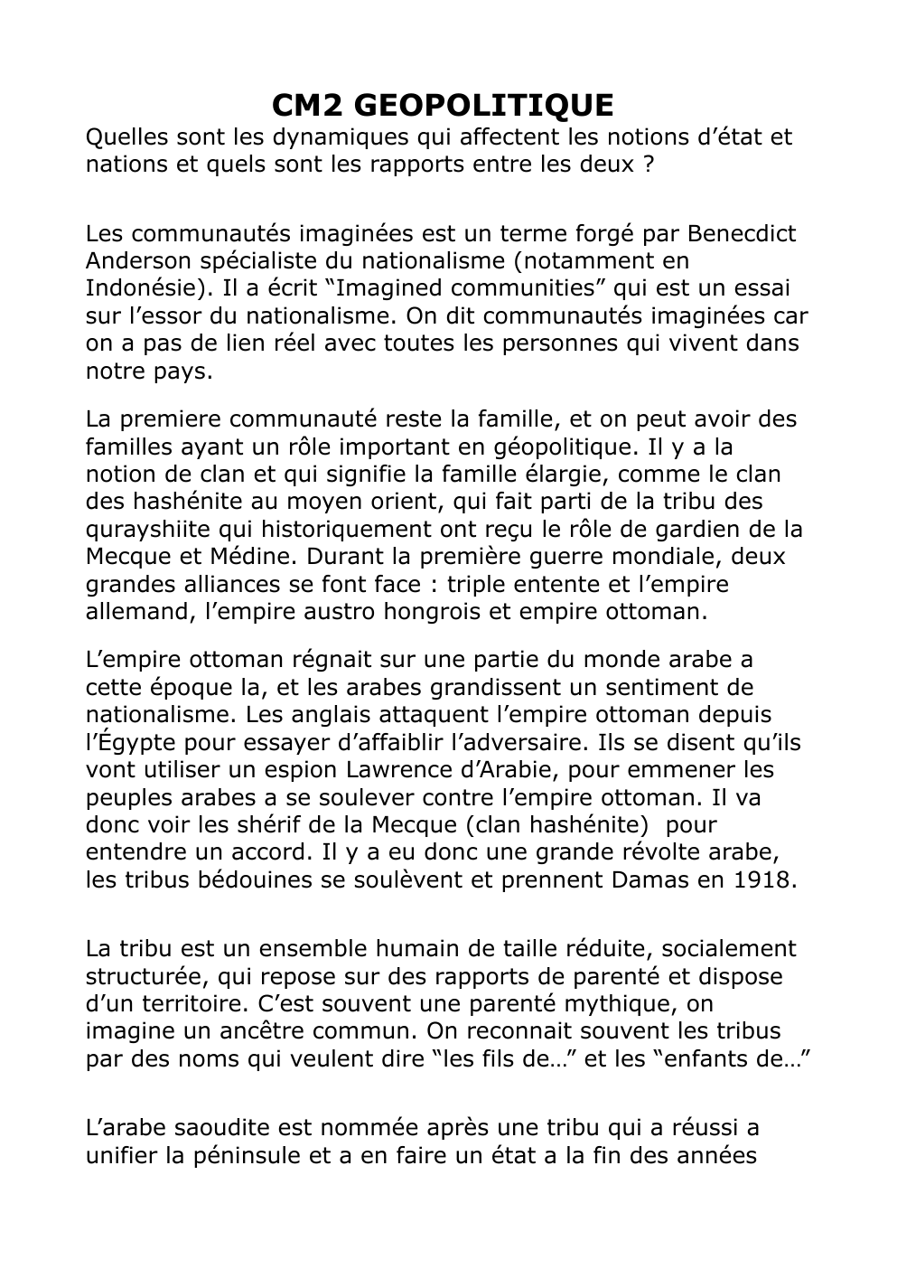 Prévisualisation du document Quelles sont les dynamiques qui affectent les notions d’état et nations et quels sont les rapports entre les deux ?