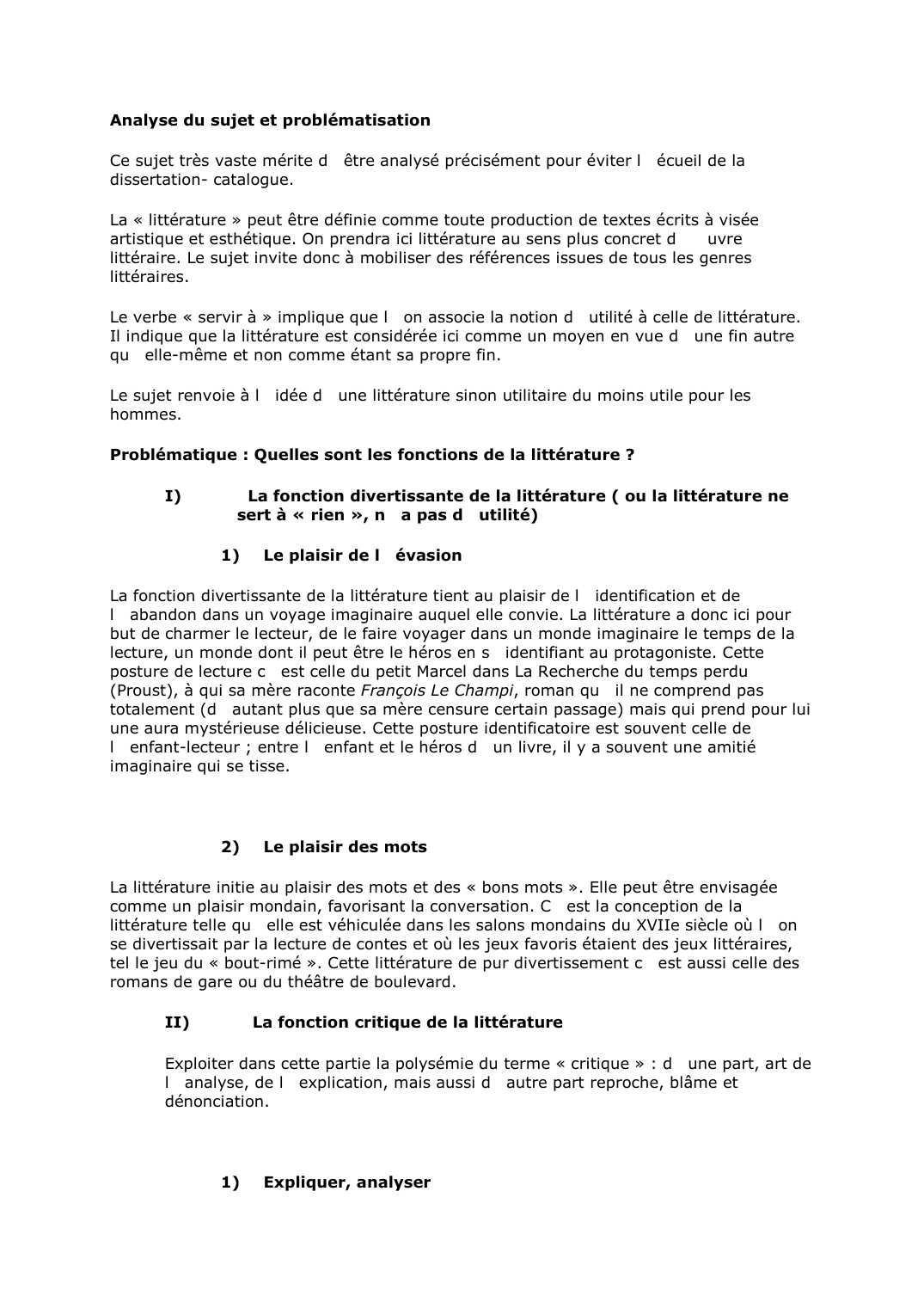 Prévisualisation du document Quelles sont les fonctions de la littérature ?