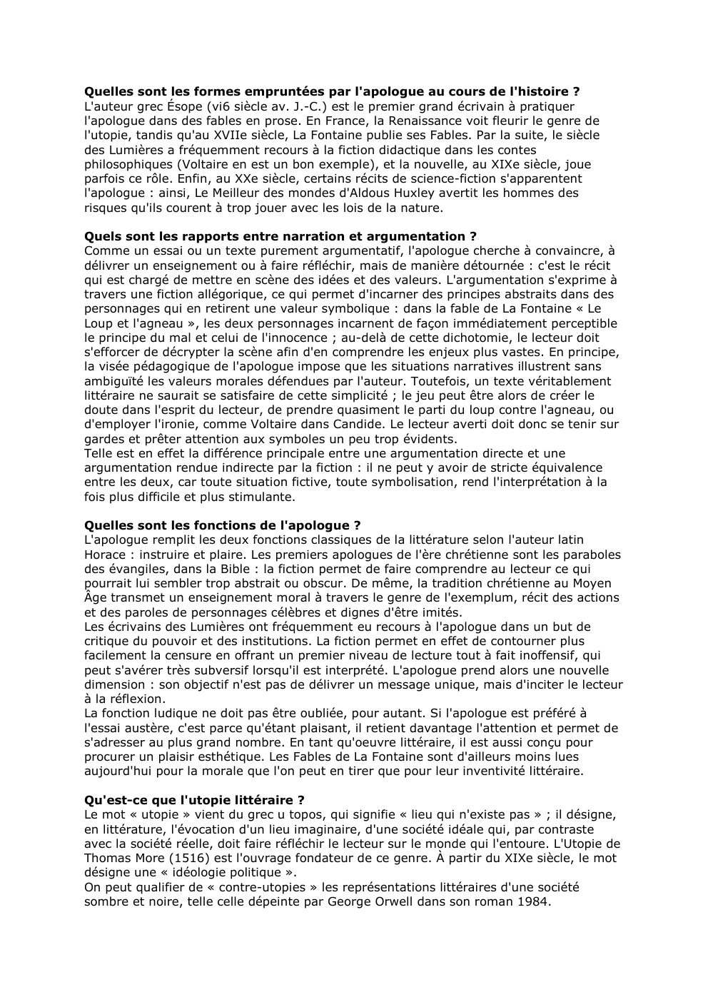 Prévisualisation du document Quelles sont les formes empruntées par l'apologue au cours de l'histoire ?
L'auteur grec Ésope (vi6 siècle av. J.-C.) est...