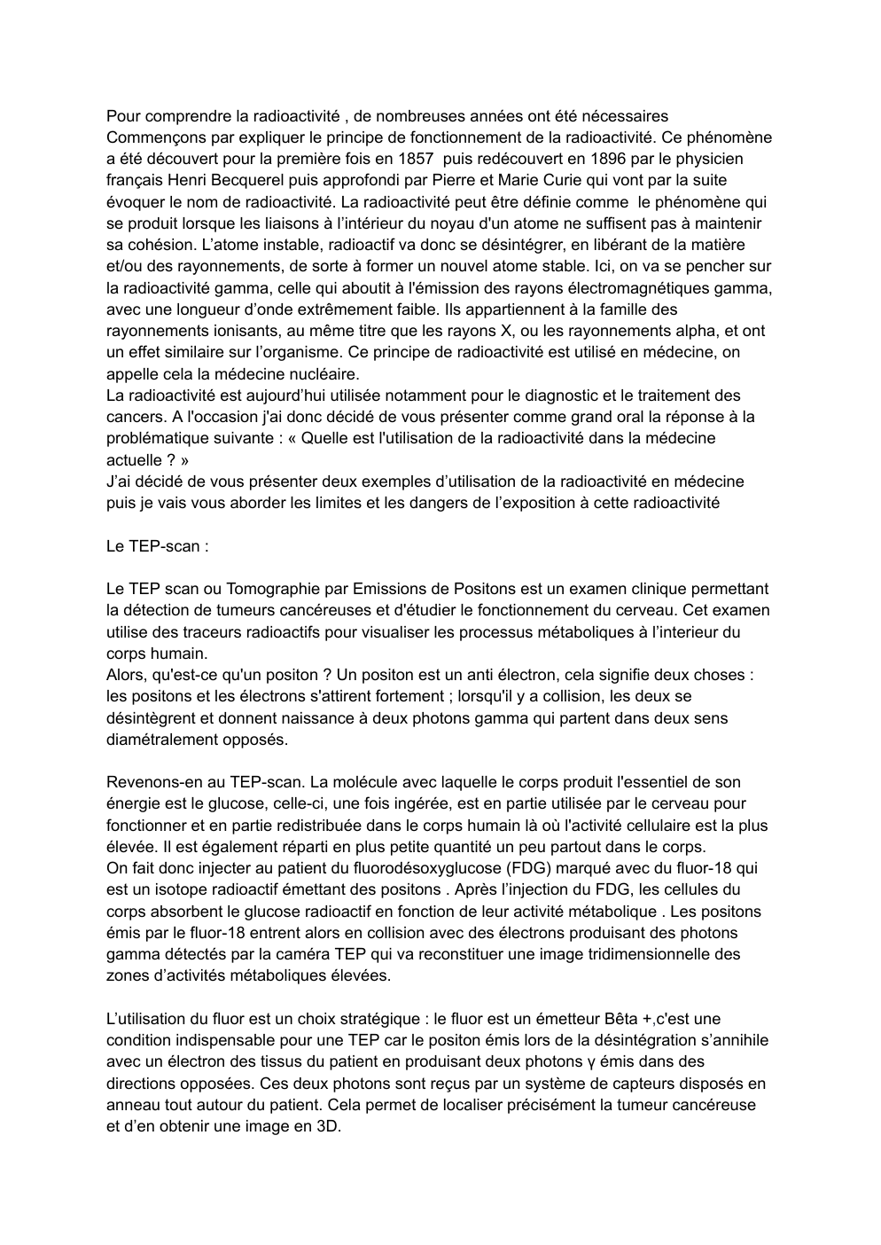 Prévisualisation du document Quelles sont les utilisations de la radioactivité dans la médecine de nos jours ?