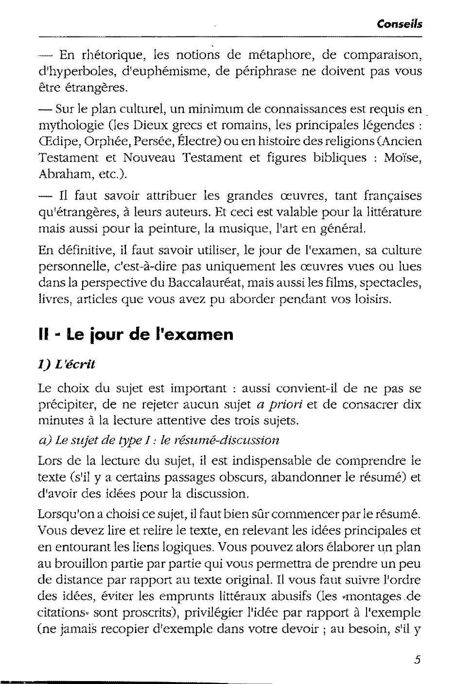 Prévisualisation du document Quelques conseils avant l'examen de français