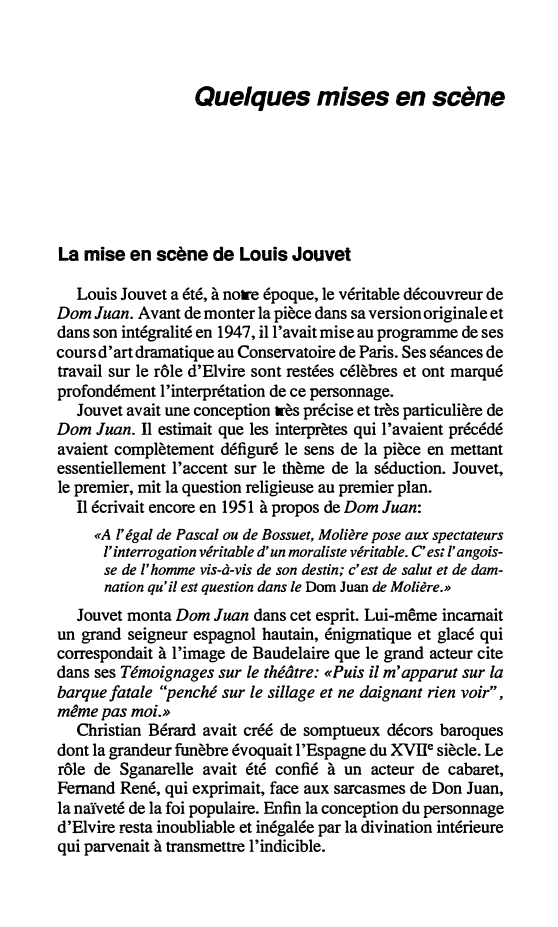 Prévisualisation du document Quelques mises en scène - Dom Juan de Molière