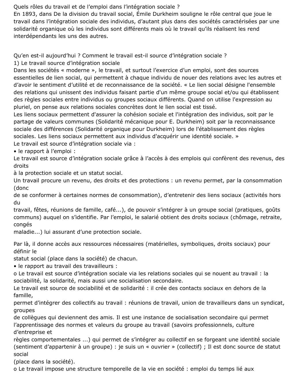 Prévisualisation du document Quels rôles du travail et de l’emploi dans l’intégration sociale ?