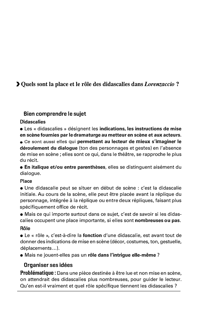 Prévisualisation du document Quels sont la place et le rôle des didascalies dans Lorenzaccio