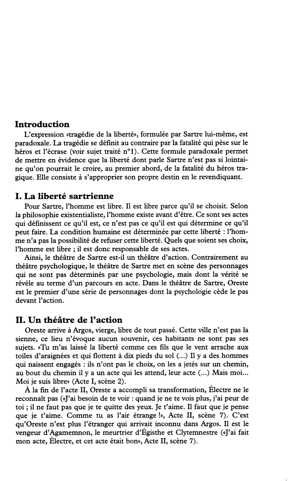 Prévisualisation du document Quels sont les différents aspects de la liberté dans Les Mouches de Sartre  ?