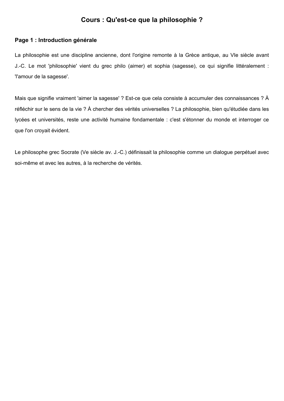 Prévisualisation du document Qu'est ce que la philosophie