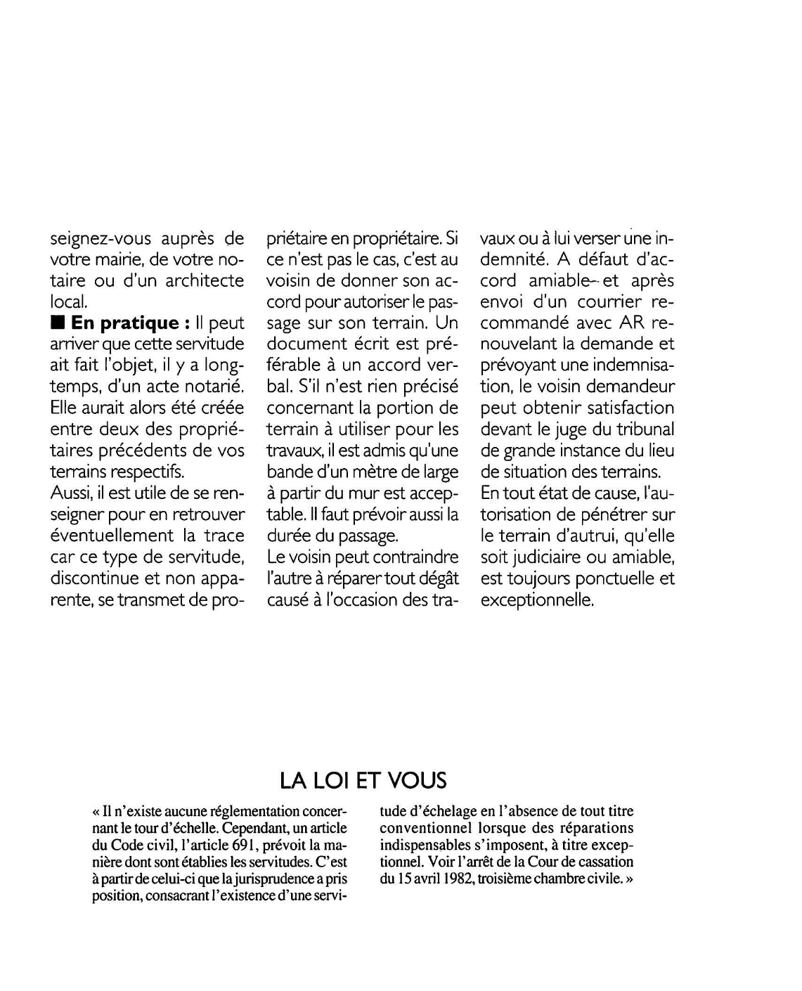 Prévisualisation du document Qu'est-ce que la servitude du tour d'échelle ?