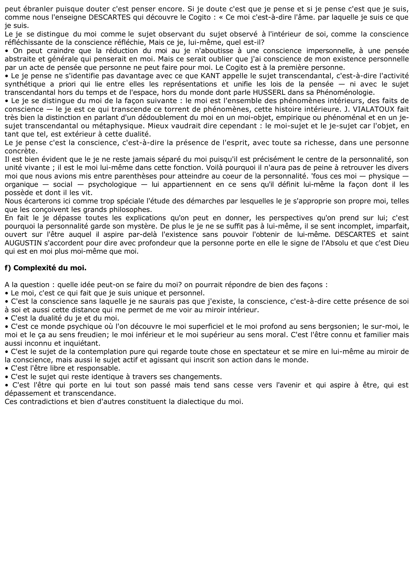 Prévisualisation du document Qu'est-ce que le moi	?