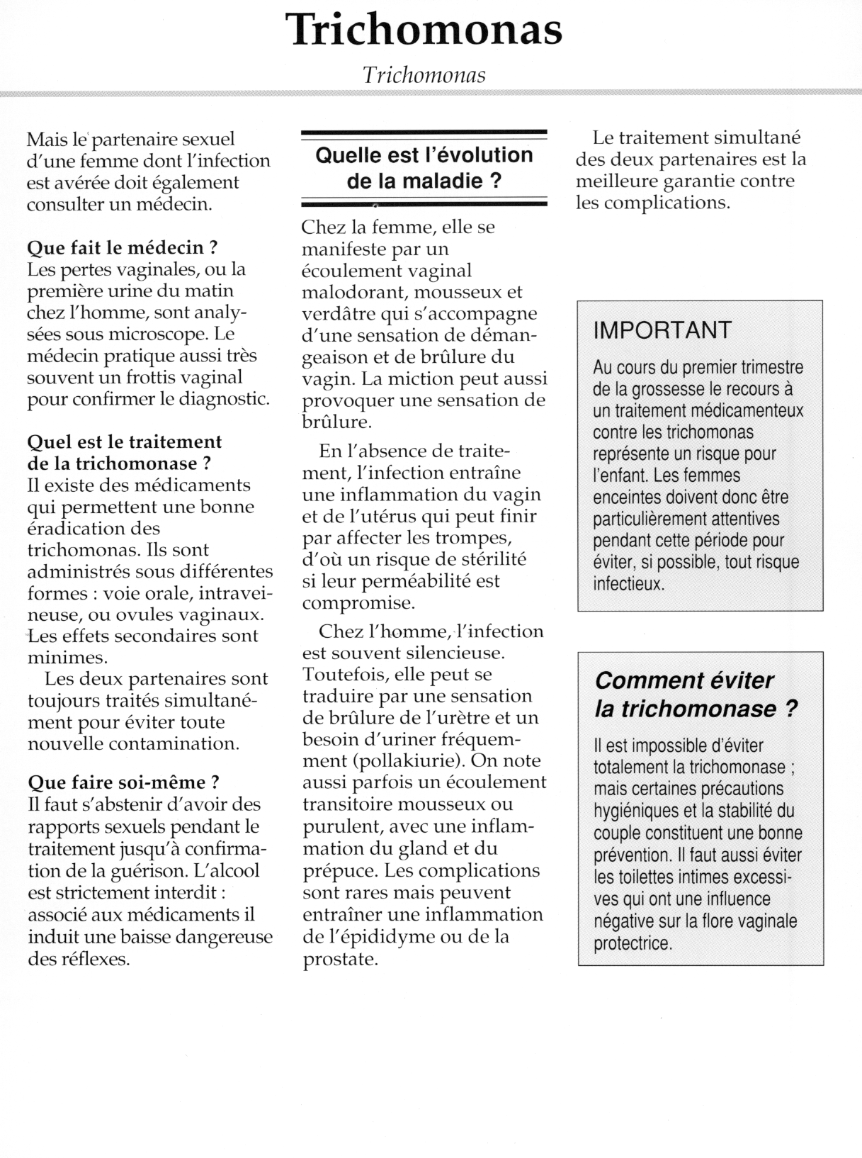 Prévisualisation du document Qu'est-ce que	
les trichomonas ?