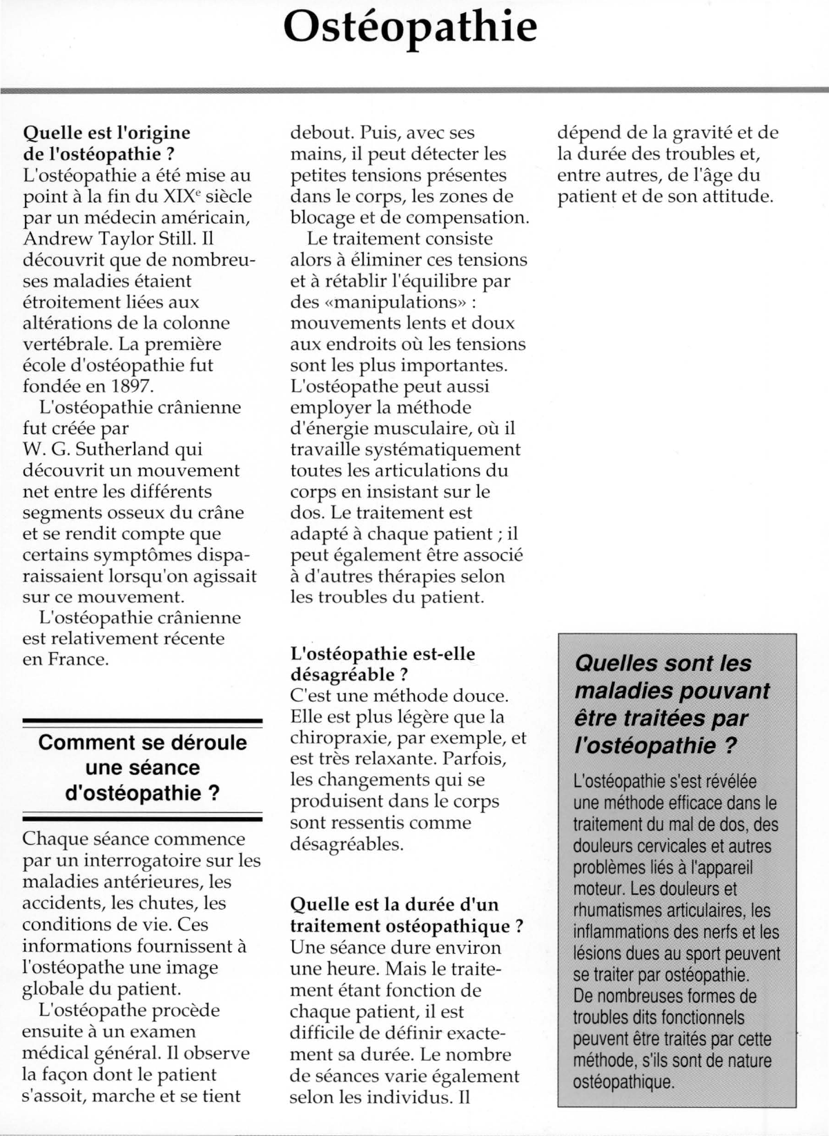 Prévisualisation du document Qu'est-ce que
l'ostéopathie ?