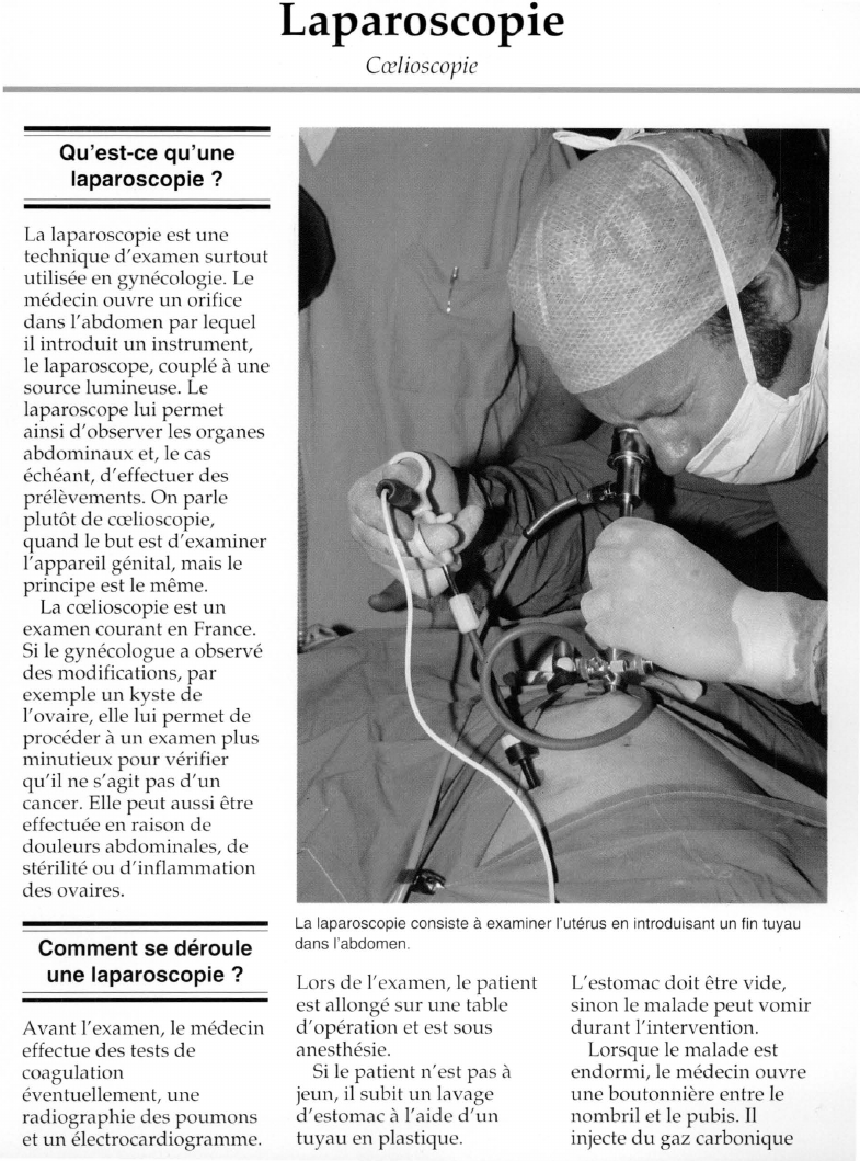 Prévisualisation du document Qu'est-ce qu'une	laparoscopie ?