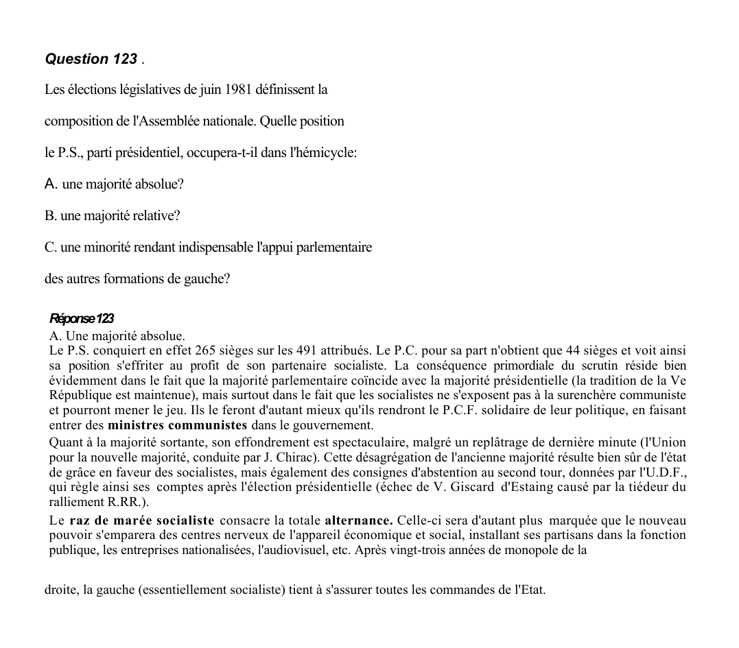 Prévisualisation du document Question 123 .