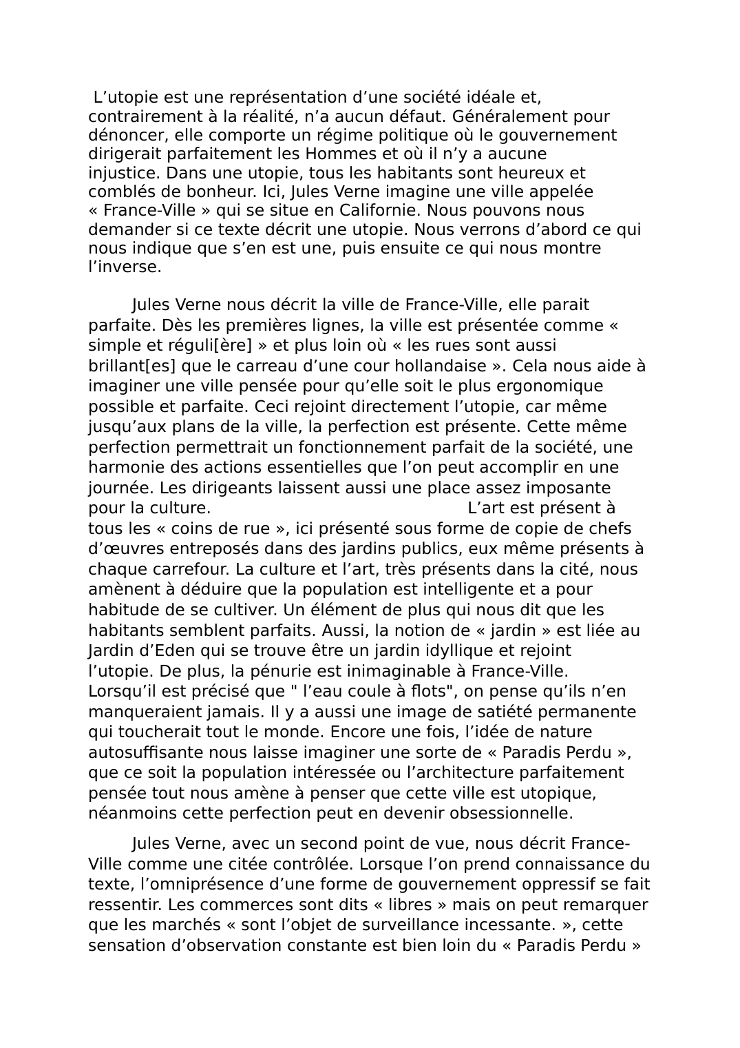 Prévisualisation du document Question d'interprétation Jules Verne: «France-Ville»